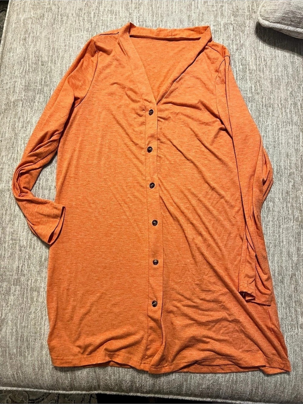 Button Front Top in Orange Size Medium